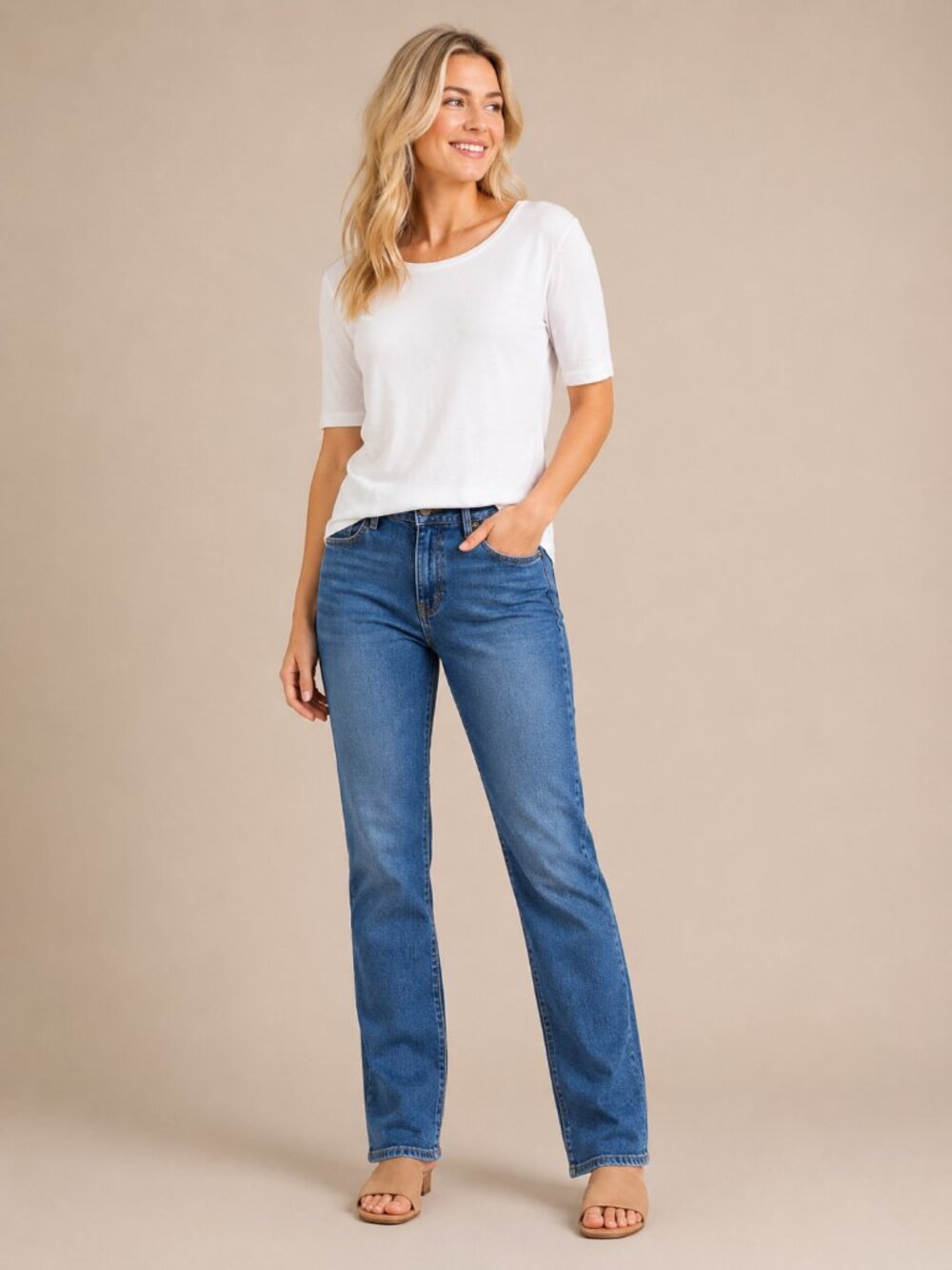 2/$30 Chico's Scoop Neck Short Sleeve Tee White 12 #A4220